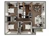 3 bedroom 2 bathroom floor plan 3 bedroom 2 bathroom floor plan at River Crossing Apartments, Thunderbolt